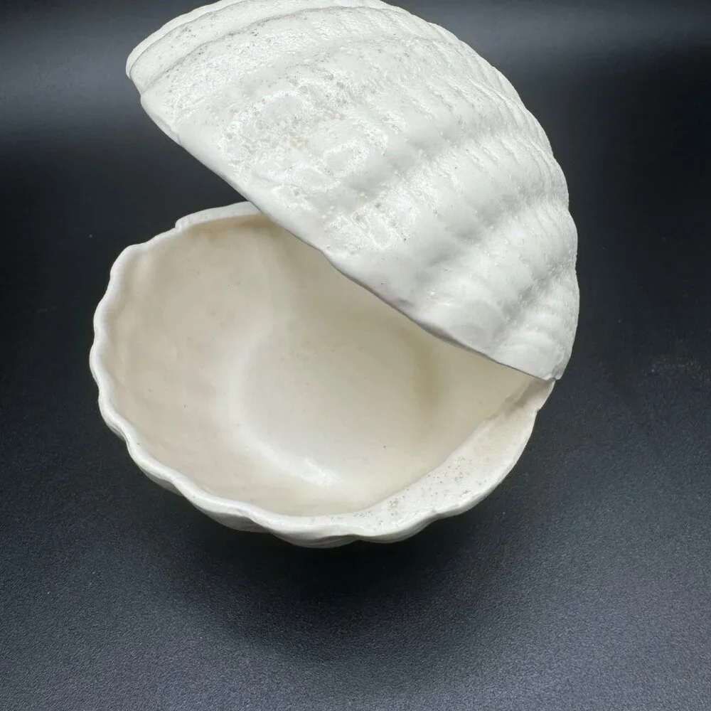 Vintage kitchen bathroom Double Clam Shell Dish read